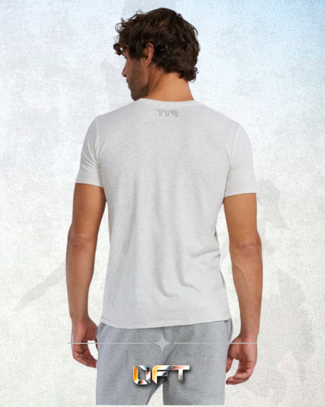 TYR Unisex Ultrasoft Lightweight Tri Blend Tech Tee - Big Logo Ash Heather (939)