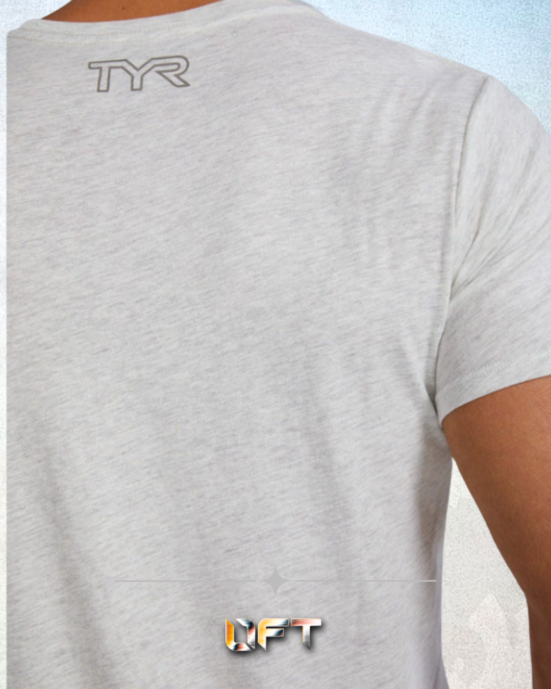 TYR Unisex Ultrasoft Lightweight Tri Blend Tech Tee - Big Logo Ash Heather (939)