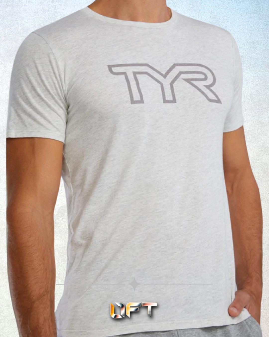 TYR Unisex Ultrasoft Lightweight Tri Blend Tech Tee - Big Logo Ash Heather (939)
