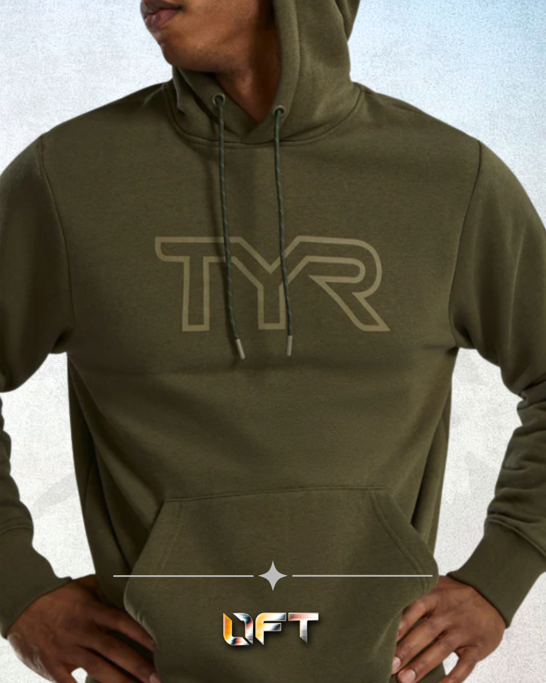 TYR Unisex UltraSoft Big Logo Tech Hoodie Olive Night (932)