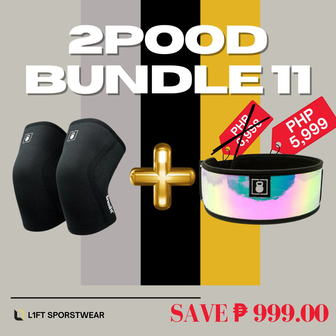 2POOD Bundle 11 (5mm Black Knee Sleeves + All The Rave 4" Weightlifting Belt)