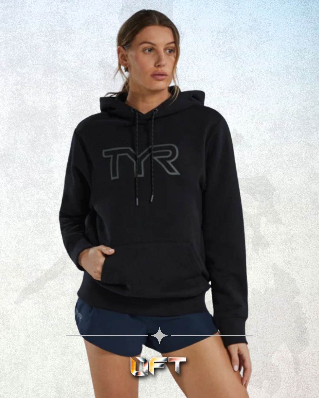 TYR Unisex UltraSoft Big Logo Tech Hoodie Black (001)