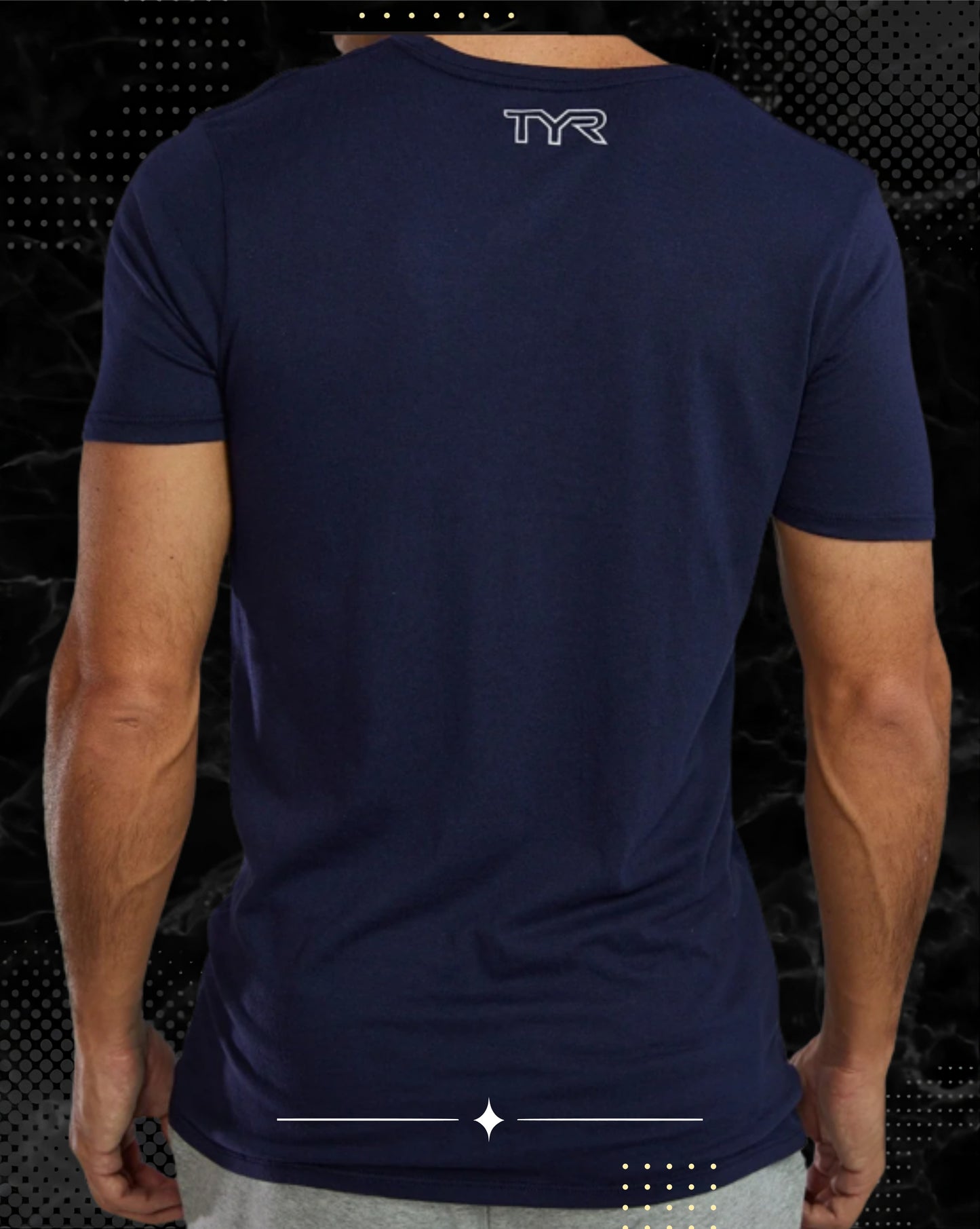 TYR Unisex Ultrasoft Lightweight Tri Blend Tech Tee - Big Logo Navy (401)