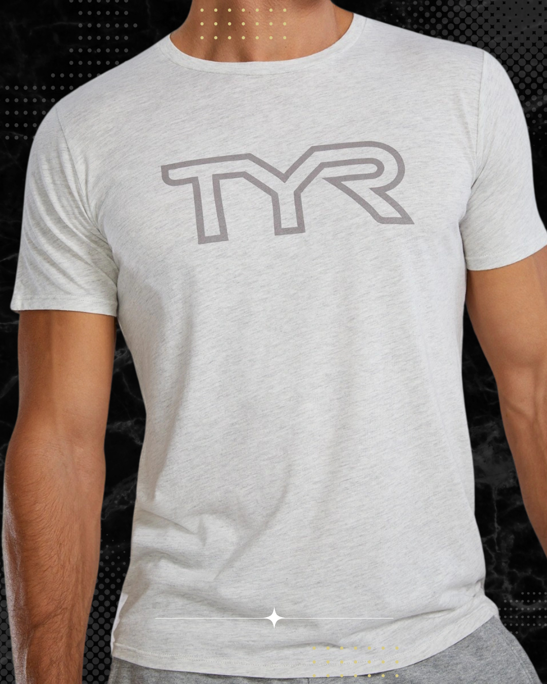 TYR Unisex Ultrasoft Lightweight Tri Blend Tech Tee - Big Logo Ash Heather (939)