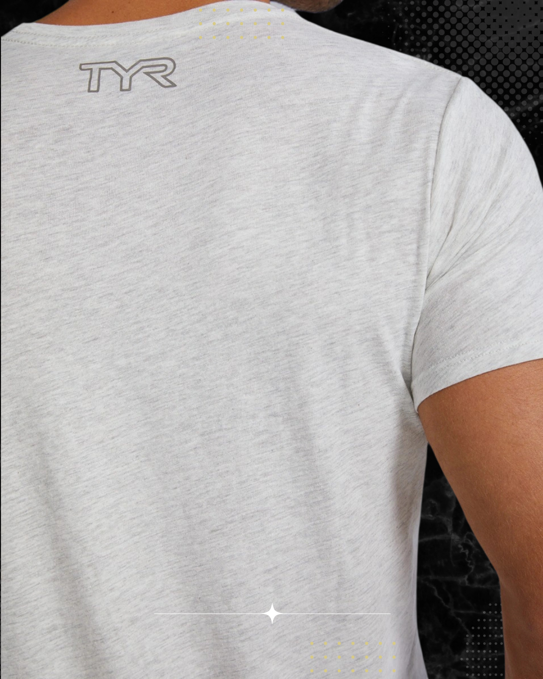 TYR Unisex Ultrasoft Lightweight Tri Blend Tech Tee - Big Logo Ash Heather (939)