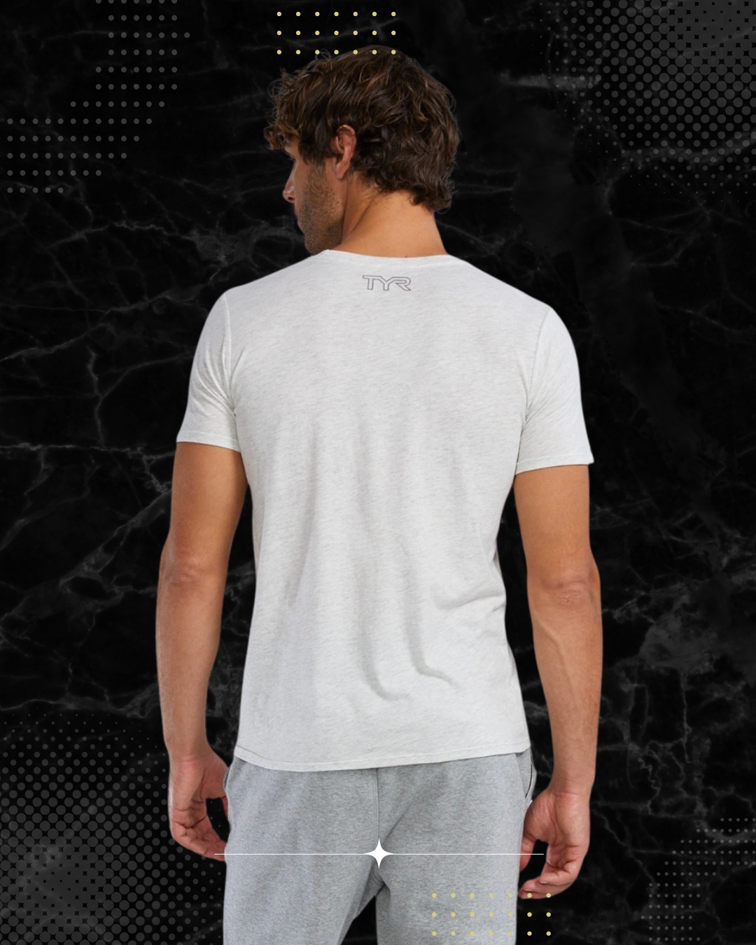 TYR Unisex Ultrasoft Lightweight Tri Blend Tech Tee - Big Logo Ash Heather (939)