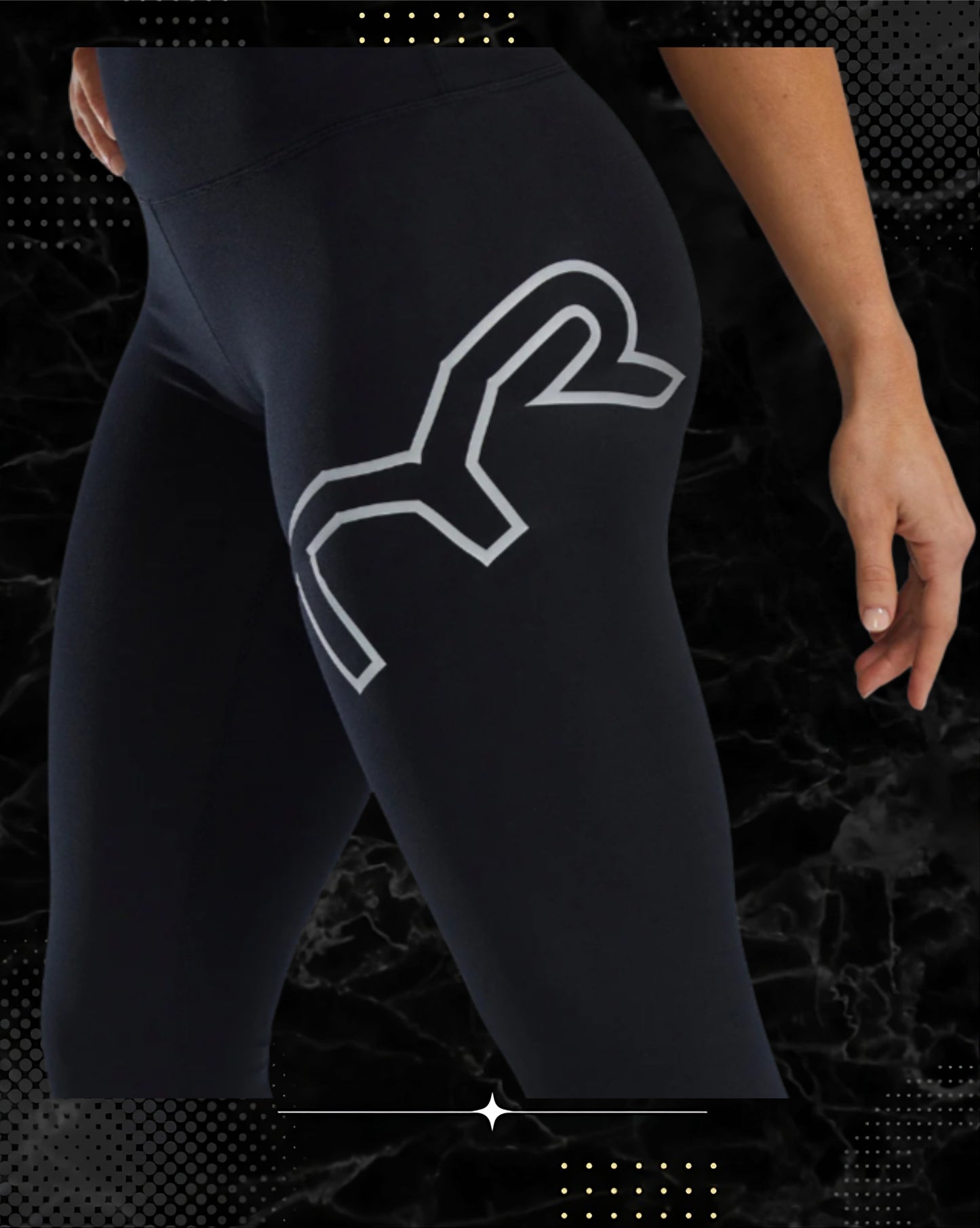 TYR Base Kinetic™ Women's High-Rise 28" Logo Leggings - Solid* BLACK 001)