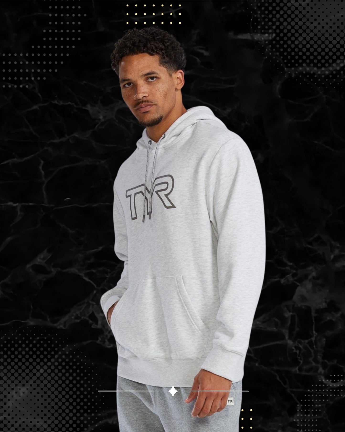 TYR Unisex UltraSoft Big Logo Tech Hoodie Ash Weather (939)