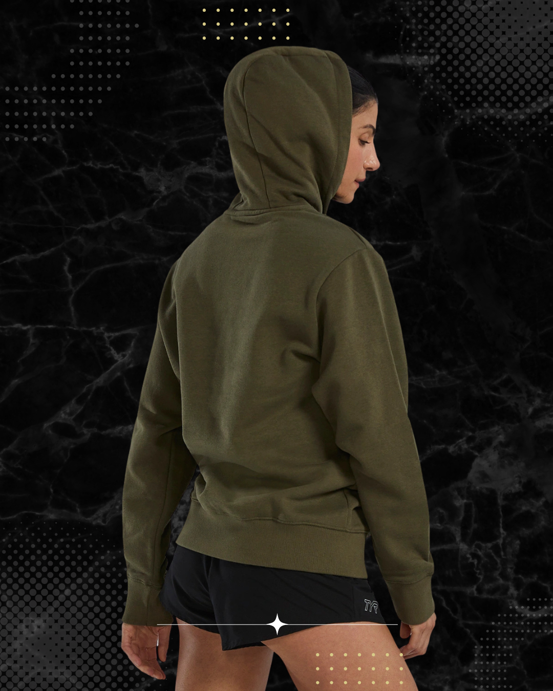 TYR Unisex UltraSoft Big Logo Tech Hoodie Olive Night (932)