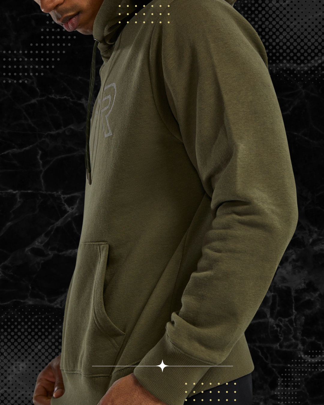 TYR Unisex UltraSoft Big Logo Tech Hoodie Olive Night (932)