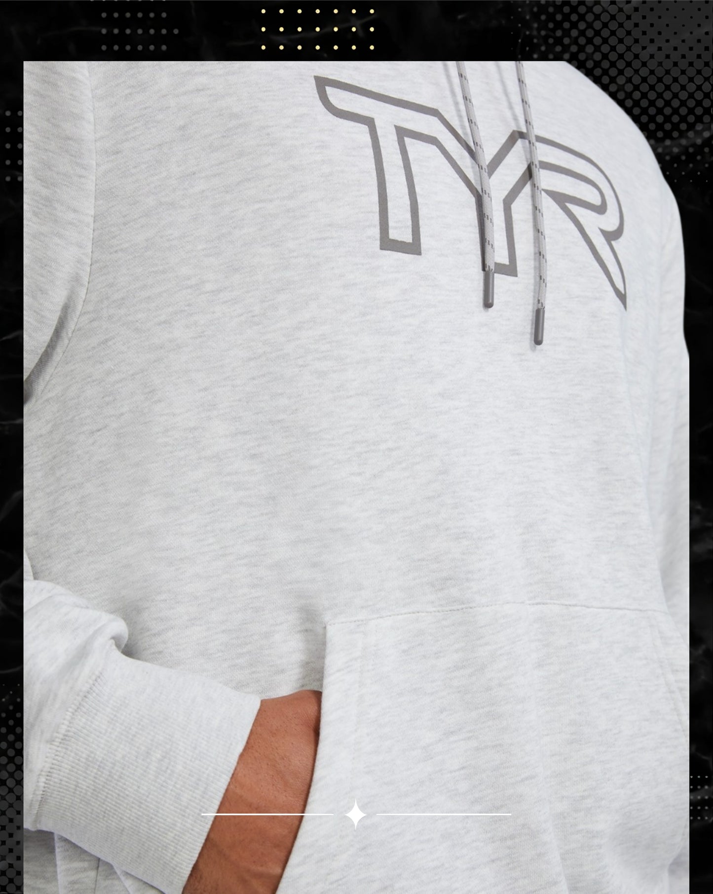TYR Unisex UltraSoft Big Logo Tech Hoodie Ash Weather (939)