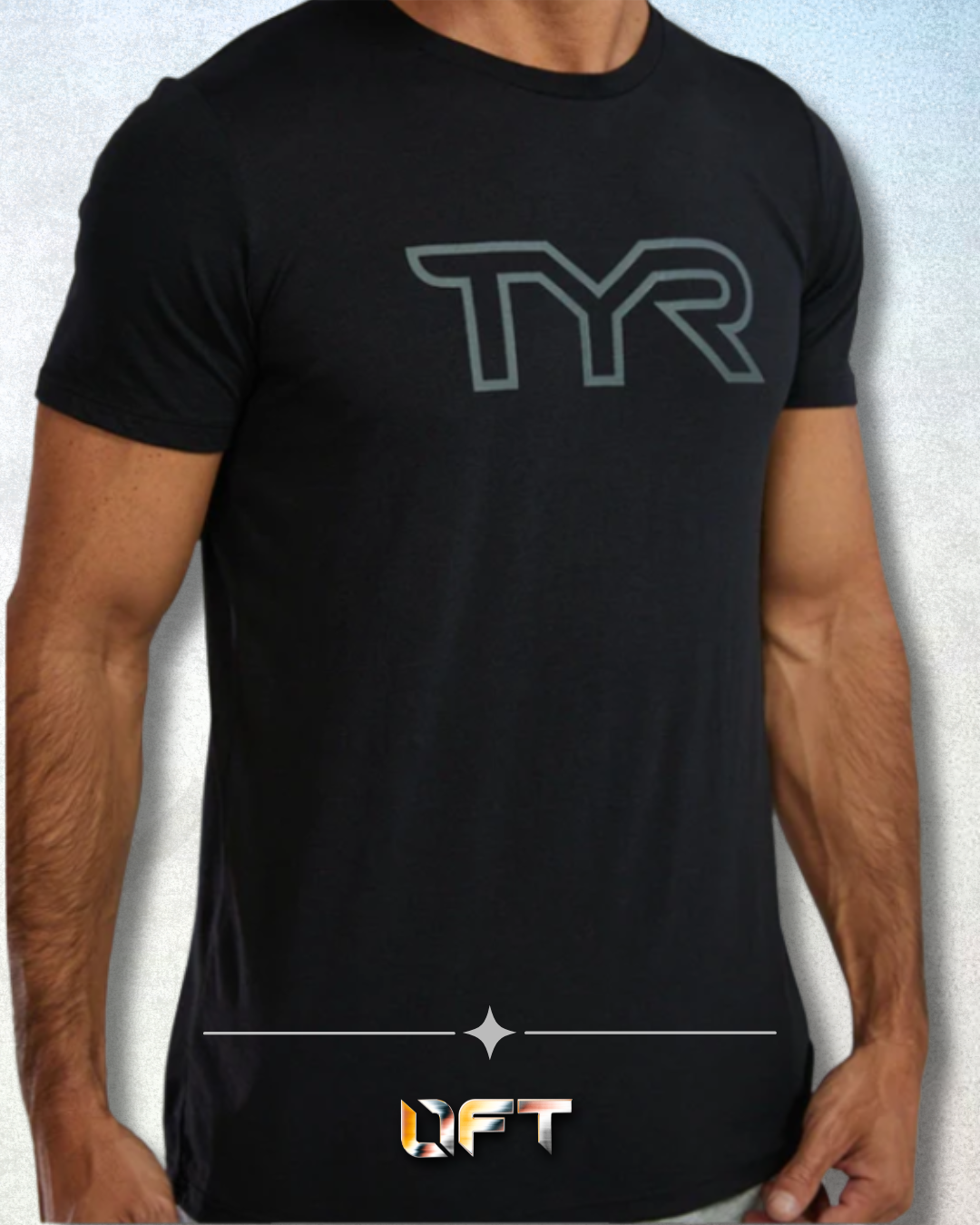 TYR Unisex Ultrasoft Lightweight Tri Blend Tech Tee - Big Logo Black (001)