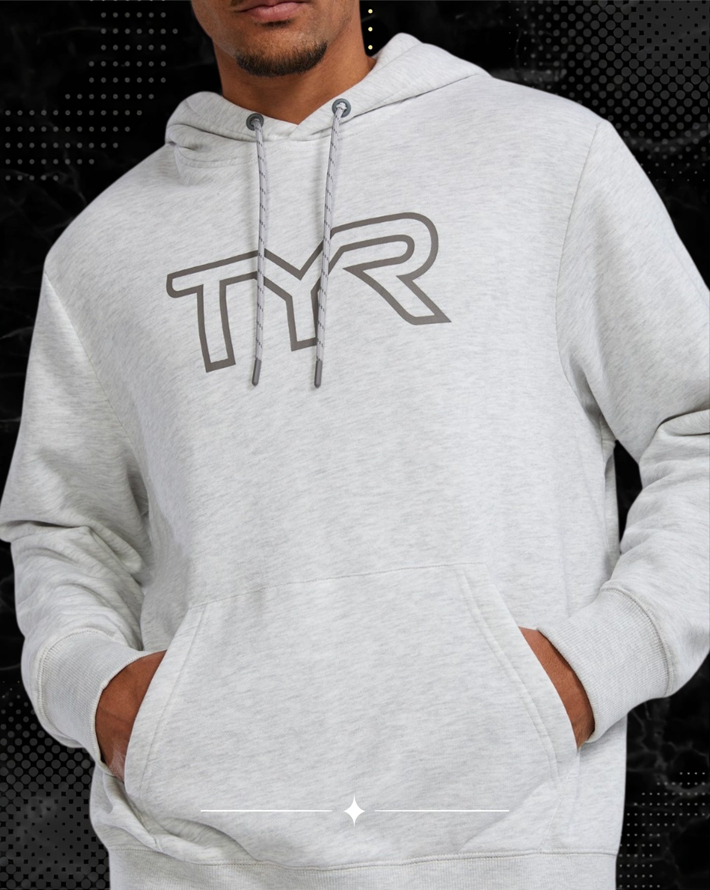 TYR Unisex UltraSoft Big Logo Tech Hoodie Ash Weather (939)
