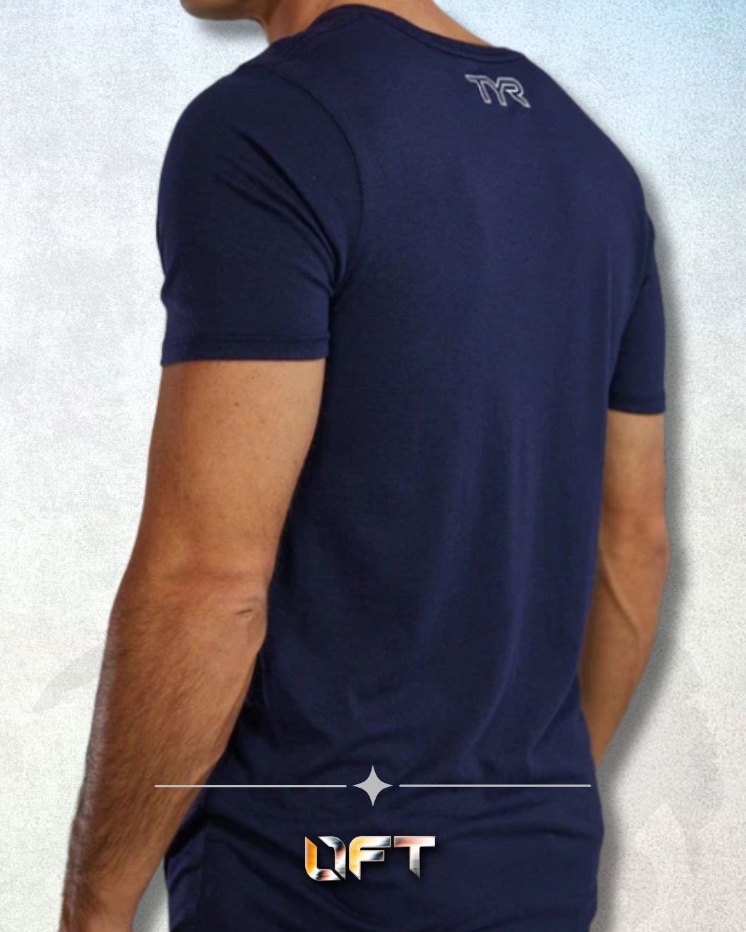 TYR Unisex Ultrasoft Lightweight Tri Blend Tech Tee - Big Logo Navy (401)