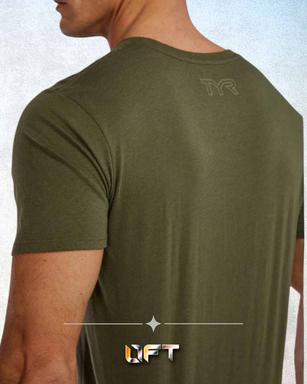 TYR Unisex Ultrasoft Lightweight Tri Blend Tech Tee - Big Logo Olive Night (932)