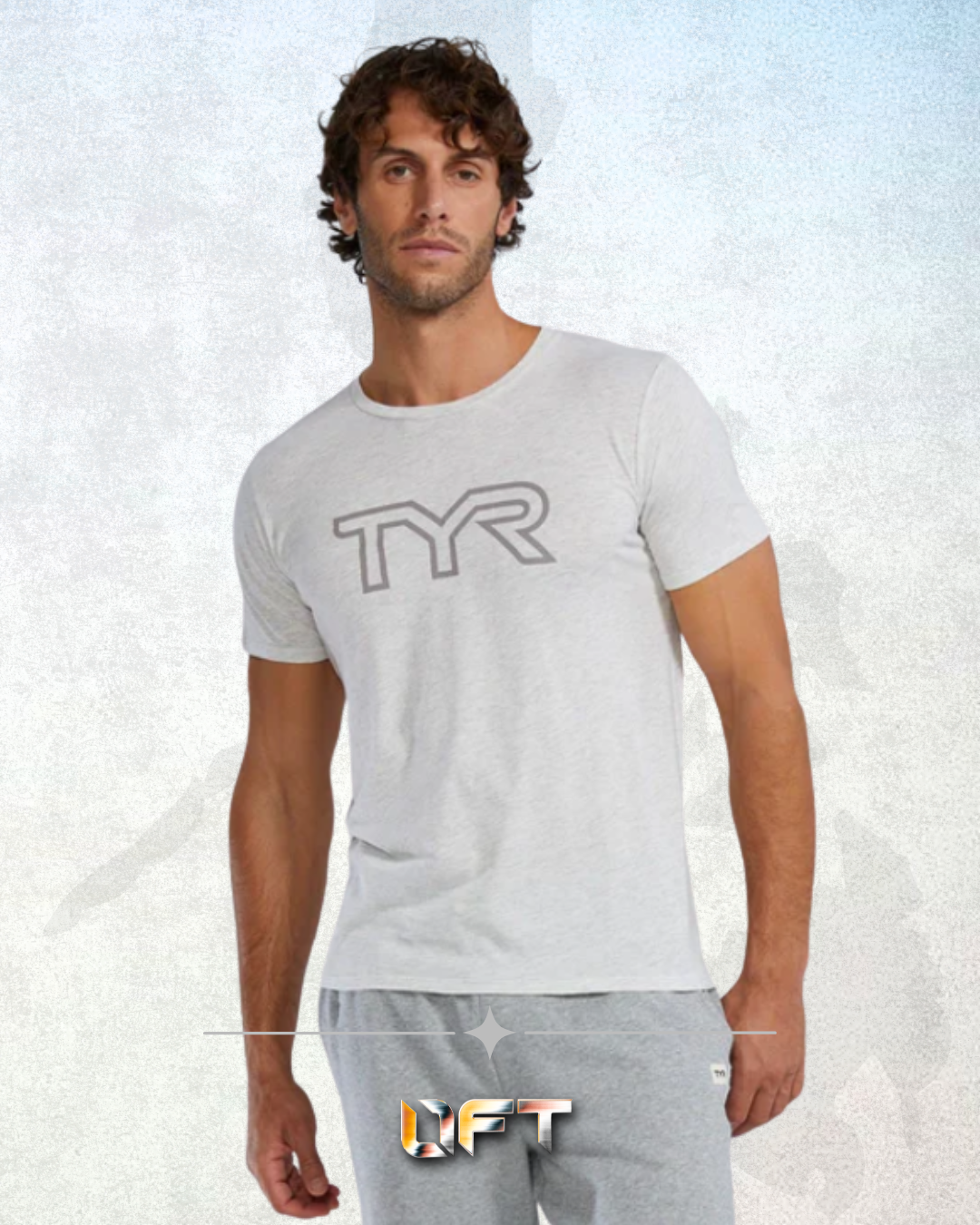 TYR Unisex Ultrasoft Lightweight Tri Blend Tech Tee - Big Logo Ash Heather (939)