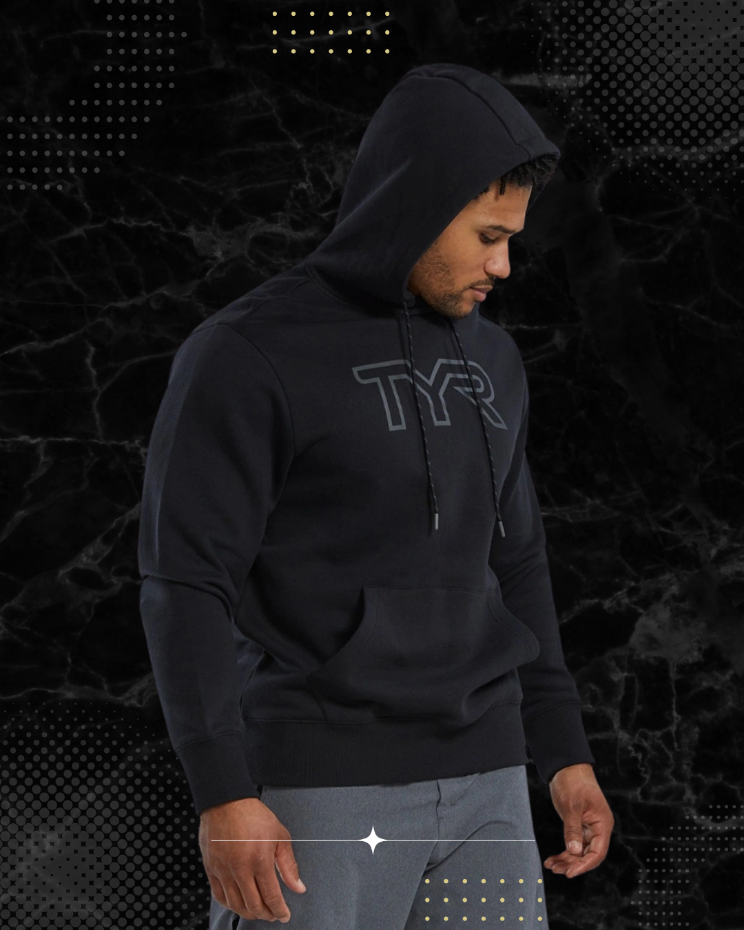 TYR Unisex UltraSoft Big Logo Tech Hoodie Black (001)