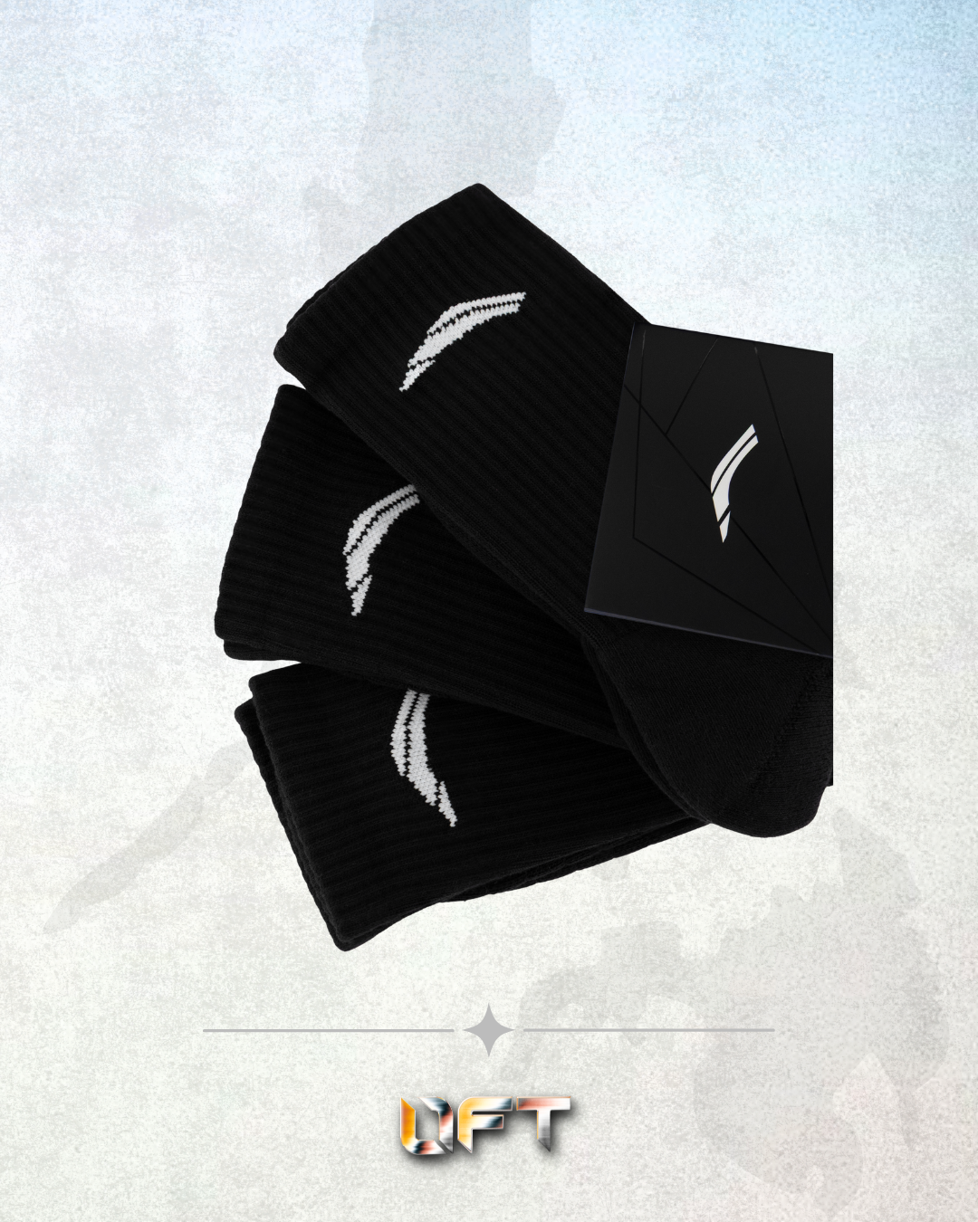 Avancus Crew Socks V3 - Pack of 3 - (BLACK)