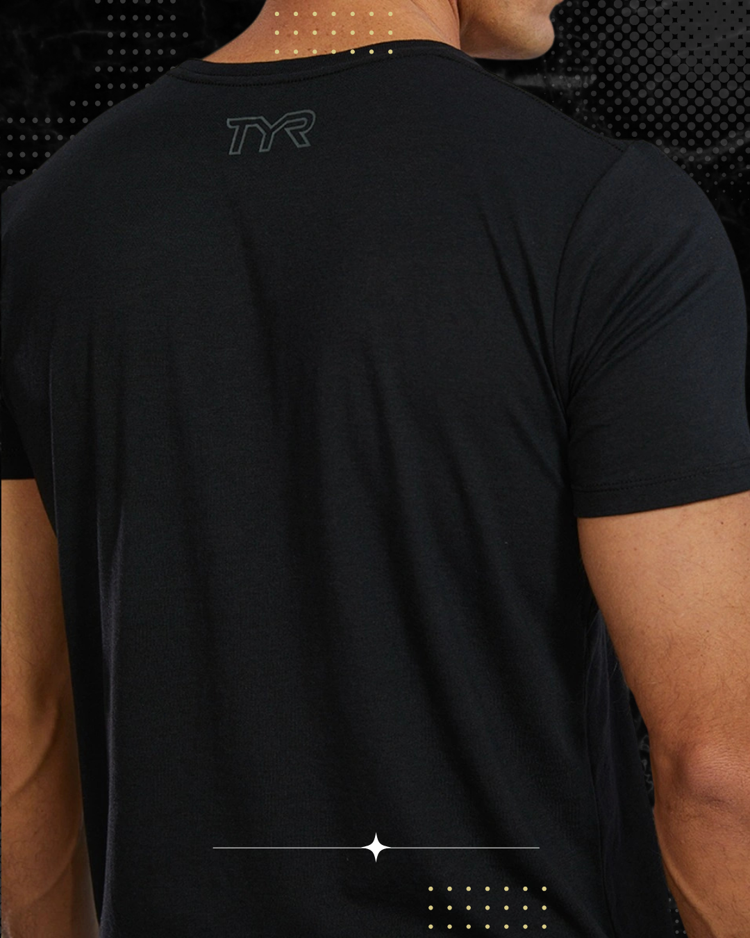 TYR Unisex Ultrasoft Lightweight Tri Blend Tech Tee - Big Logo Black (001)