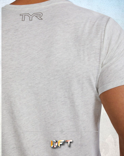 TYR Unisex Ultrasoft Lightweight Tri Blend Tech Tee - Big Logo Ash Heather (939)