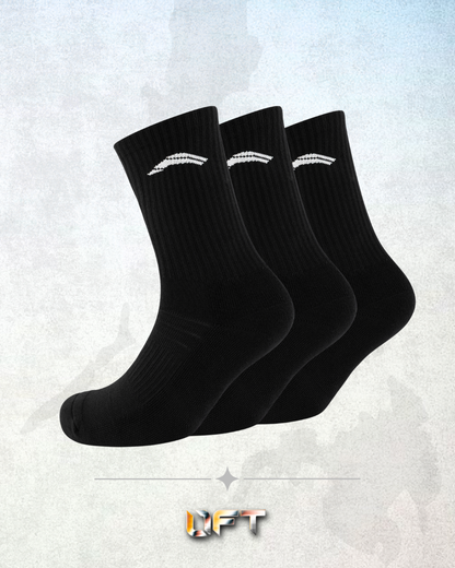 Avancus Crew Socks V3 - Pack of 3 - (BLACK)