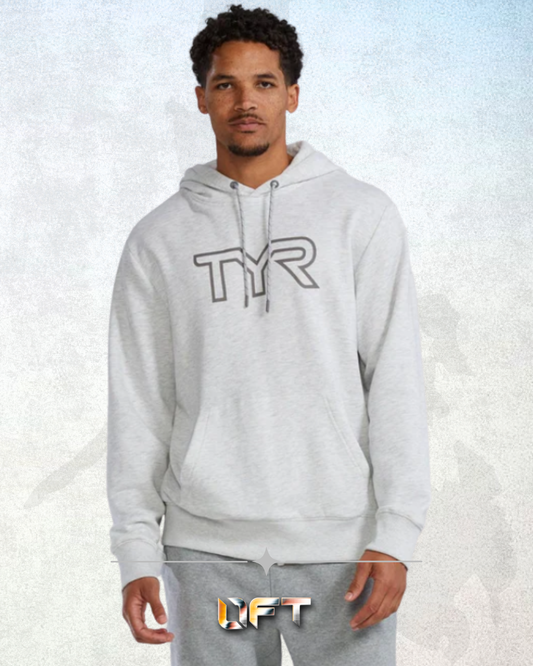 TYR Unisex UltraSoft Big Logo Tech Hoodie Ash Weather (939)