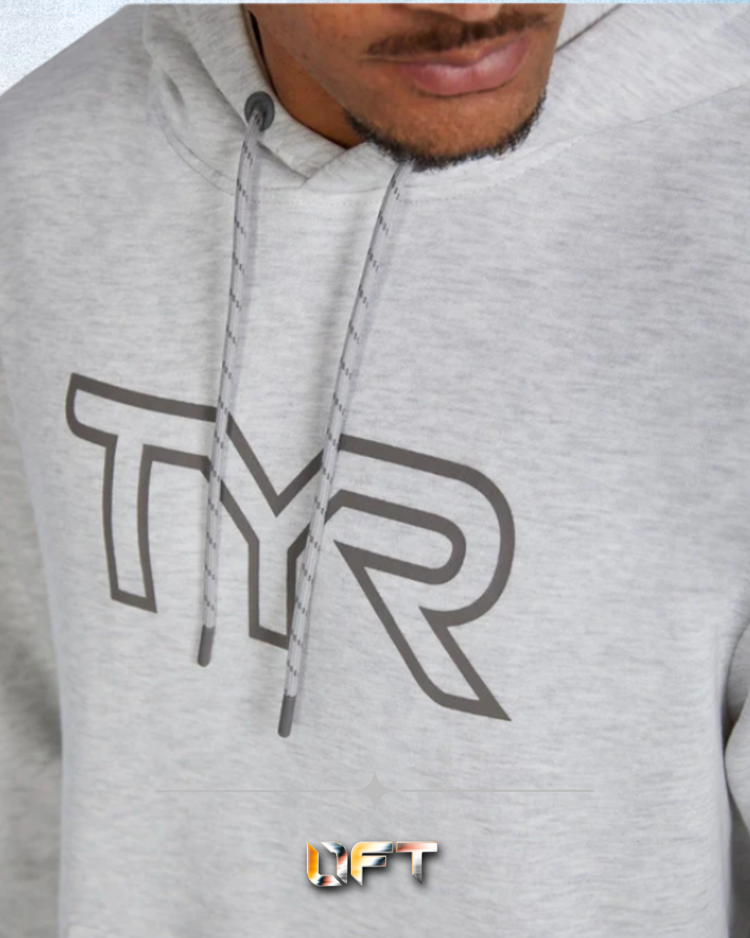 TYR Unisex UltraSoft Big Logo Tech Hoodie Ash Weather (939)