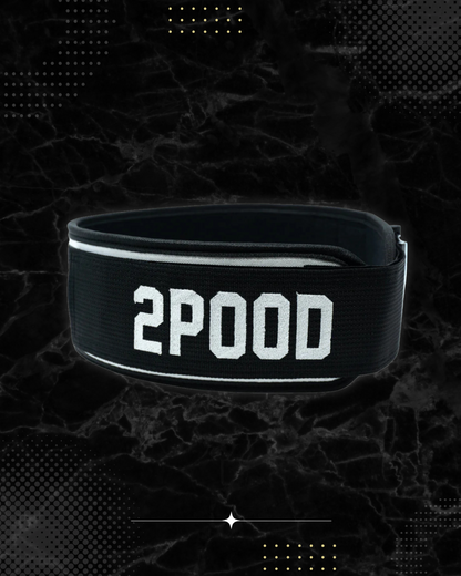 2POOD CrossFit 4" Weightlifting Belt (White/Black)