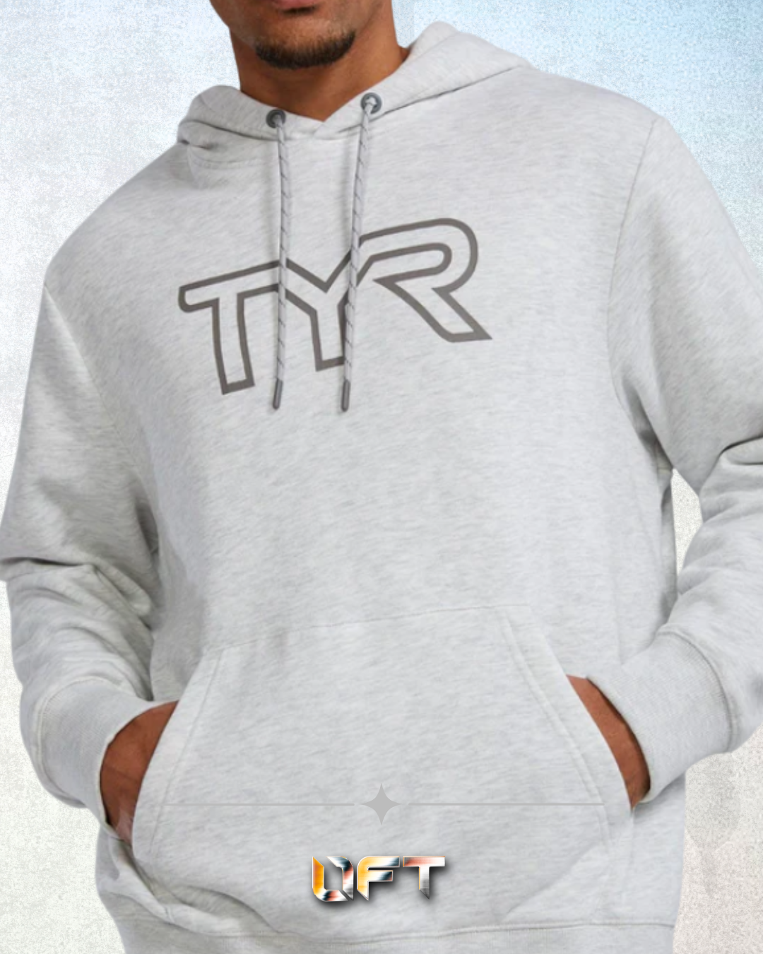 TYR Unisex UltraSoft Big Logo Tech Hoodie Ash Weather (939)