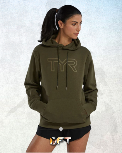 TYR Unisex UltraSoft Big Logo Tech Hoodie Olive Night (932)