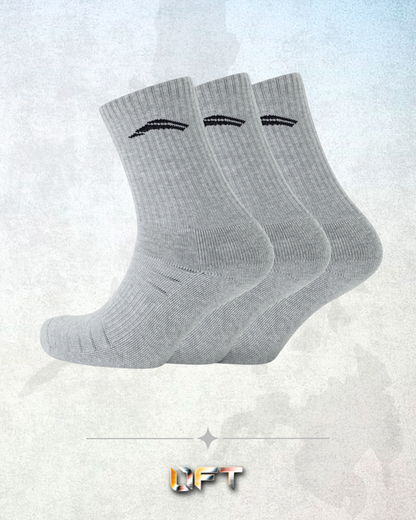Avancus Crew Socks V3 - Pack of 3 - (GREY)