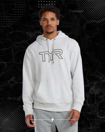 TYR Unisex UltraSoft Big Logo Tech Hoodie Ash Weather (939)