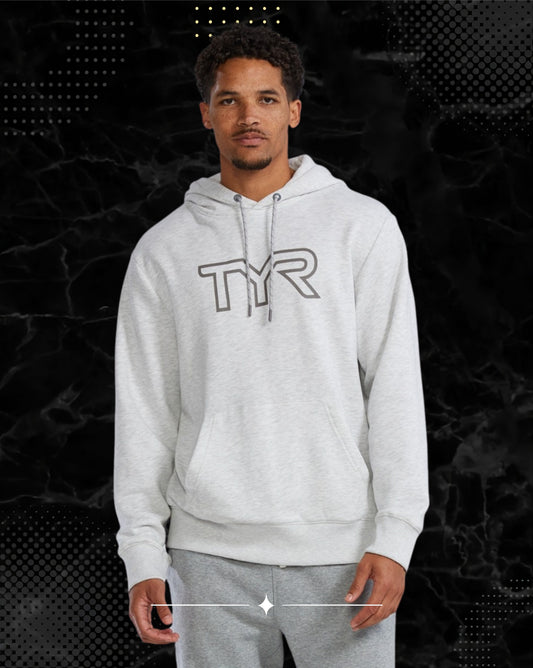 TYR Unisex UltraSoft Big Logo Tech Hoodie Ash Weather (939)