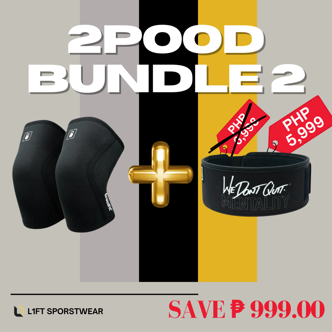 2POOD Bundle 2 (5mm Black Knee Sleeves + 4" Craig Richey Weightlifting Belt)