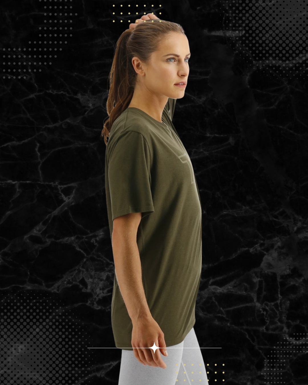 TYR Unisex Ultrasoft Lightweight Tri Blend Tech Tee - Big Logo Olive Night (932)