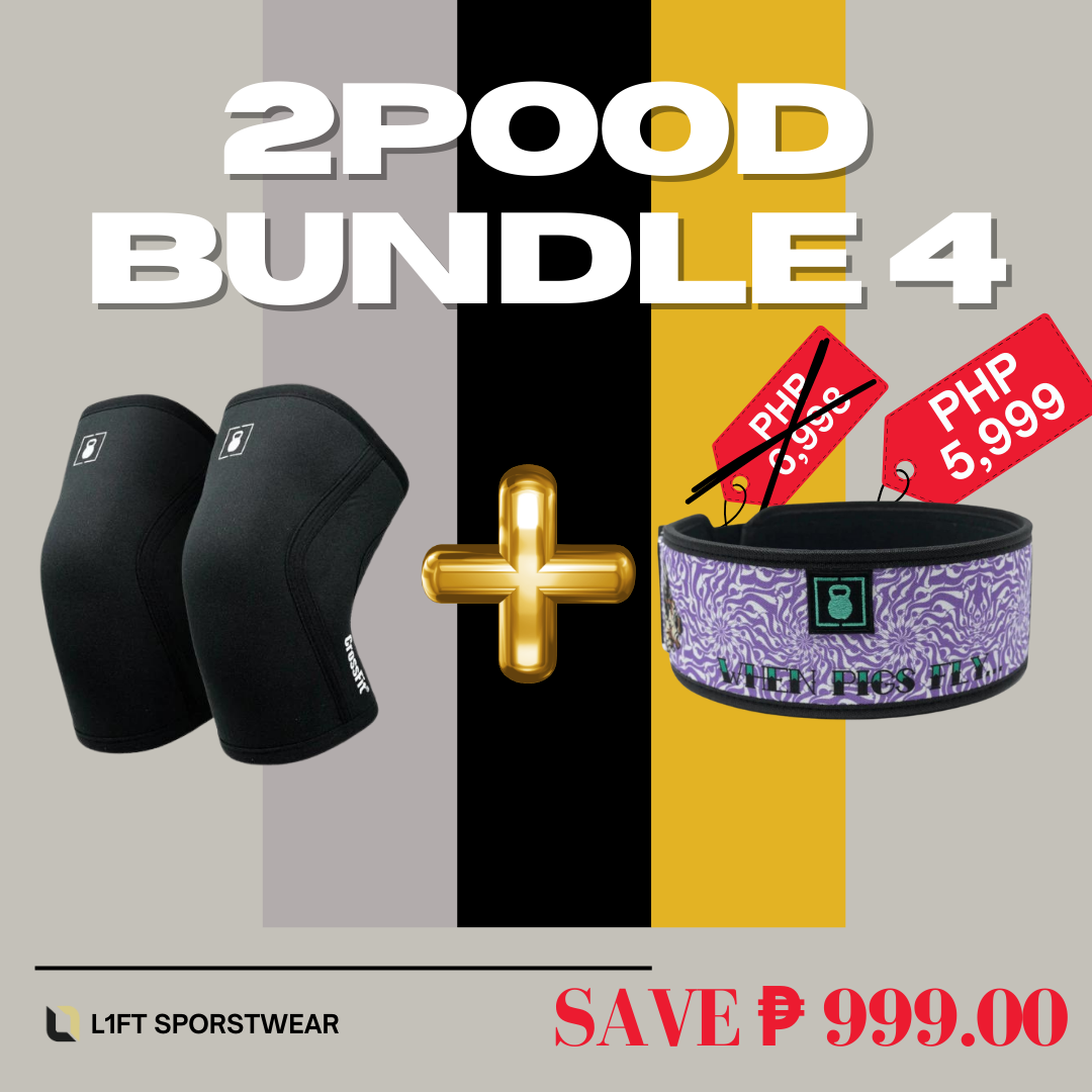 2POOD Bundle 4 (5mm Black Knee Sleeves + 4" Danielle Brandon Weightlifting Belt)