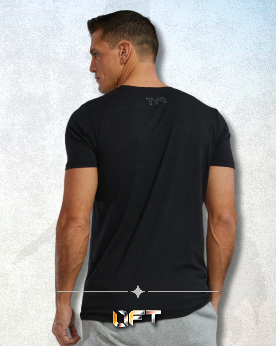 TYR Unisex Ultrasoft Lightweight Tri Blend Tech Tee - Big Logo Black (001)