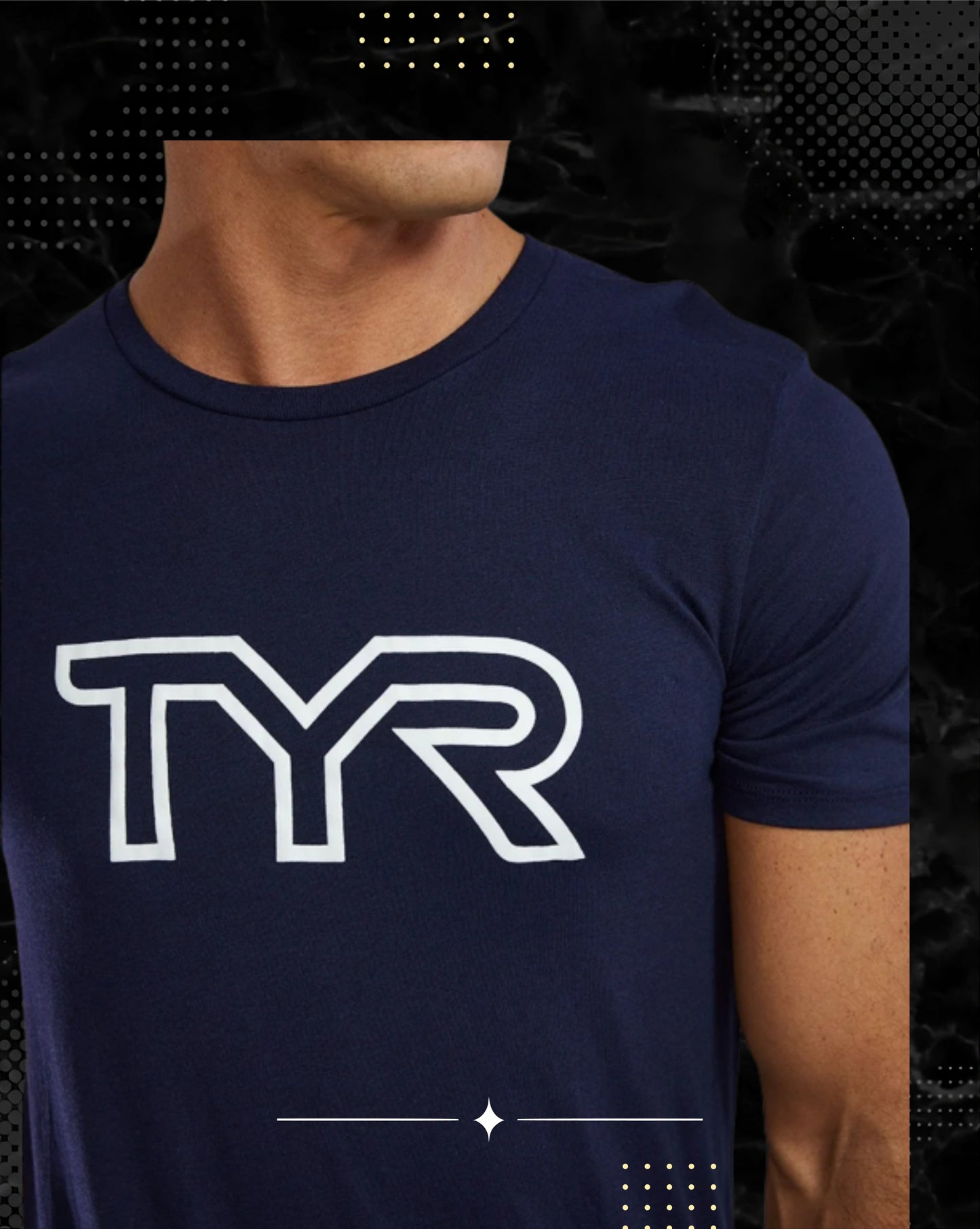TYR Unisex Ultrasoft Lightweight Tri Blend Tech Tee - Big Logo Navy (401)
