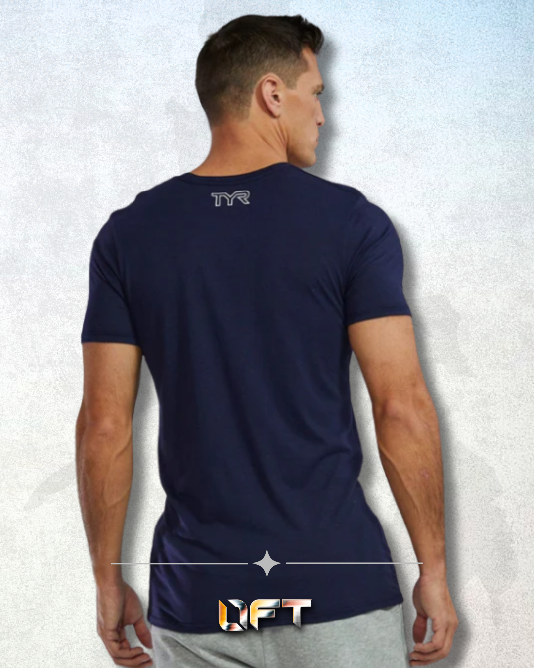 TYR Unisex Ultrasoft Lightweight Tri Blend Tech Tee - Big Logo Navy (401)