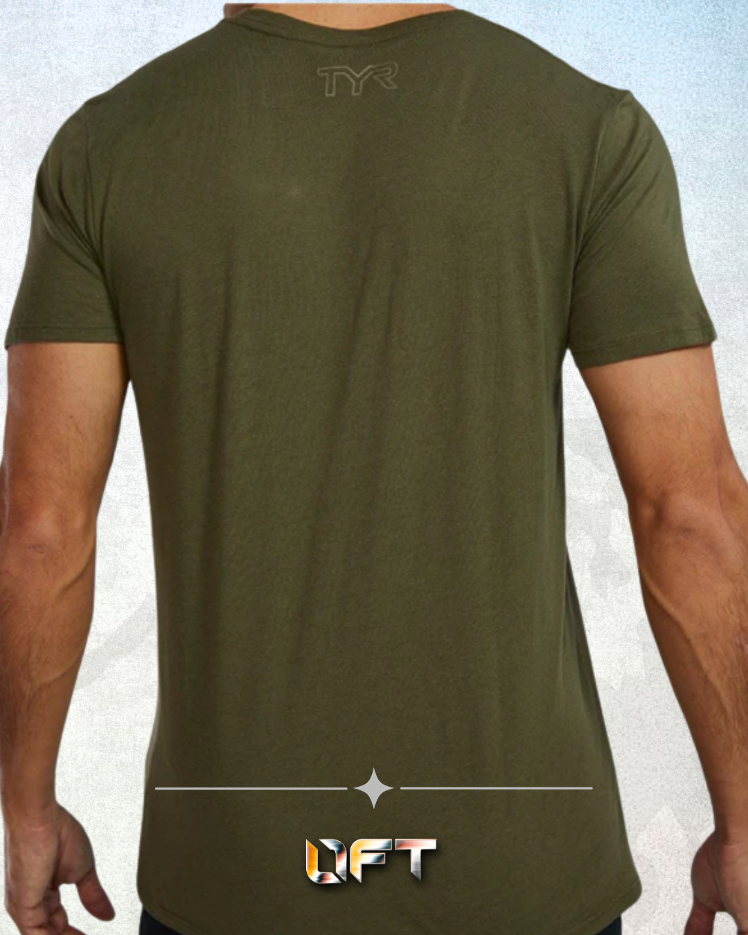 TYR Unisex Ultrasoft Lightweight Tri Blend Tech Tee - Big Logo Olive Night (932)