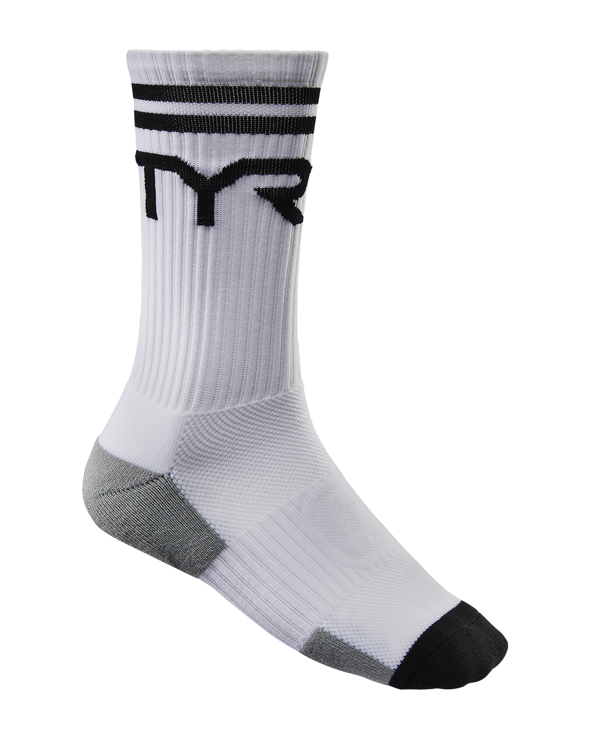 TYR Crew Socks (White/Black)