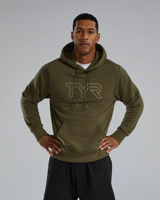 TYR Unisex UltraSoft Big Logo Tech Hoodie Olive Night (932)