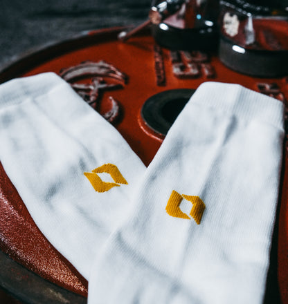 L1FT Performance Deadlift Socks 2.0 White/Gold