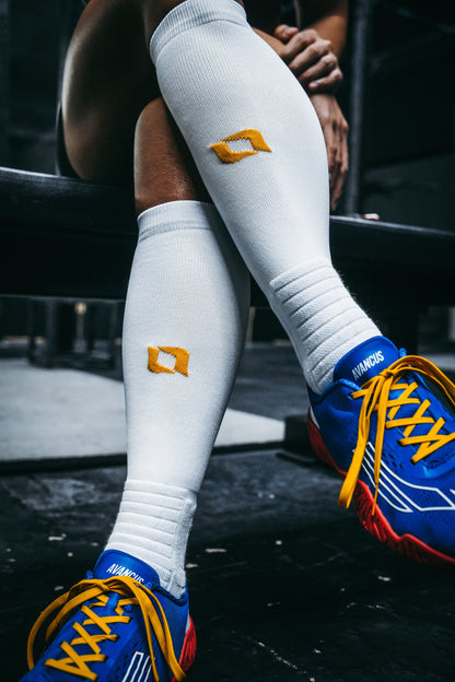 L1FT Performance Deadlift Socks 2.0 White/Gold