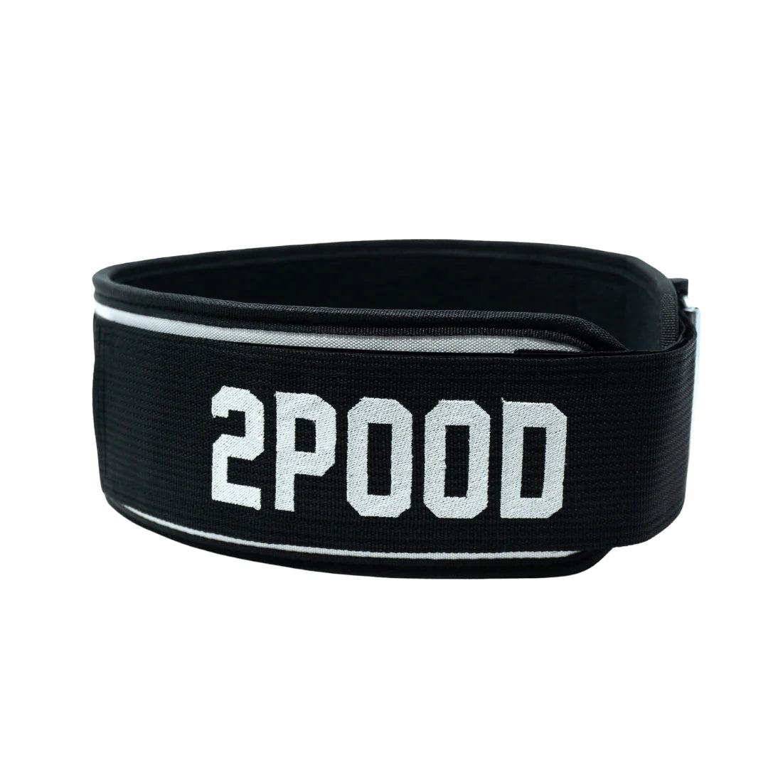 2POOD CrossFit 4" Weightlifting Belt (White/Black)