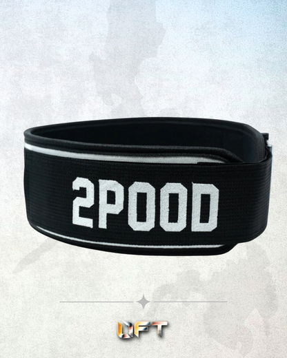 2POOD CrossFit 4" Weightlifting Belt (White/Black)